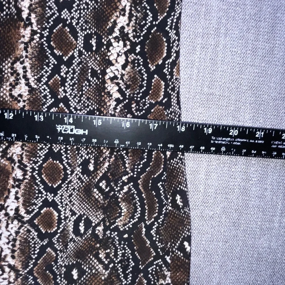 Michael Kors Tunic Dress Womens Medium Brown Snake Print Silk Lace Up V Neck